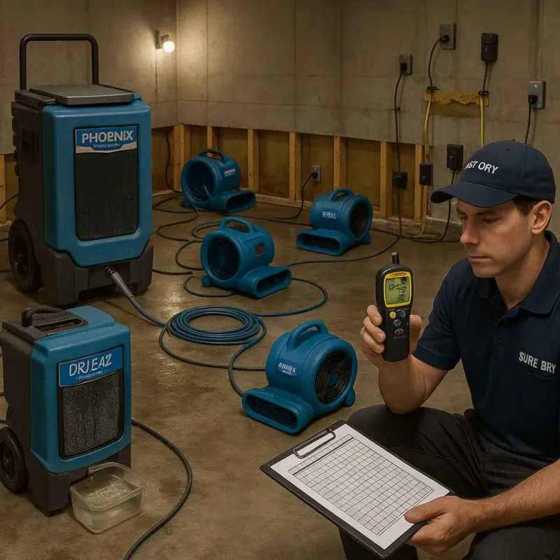 Structural Drying and Dehumidification process in Palo Cedro, CA